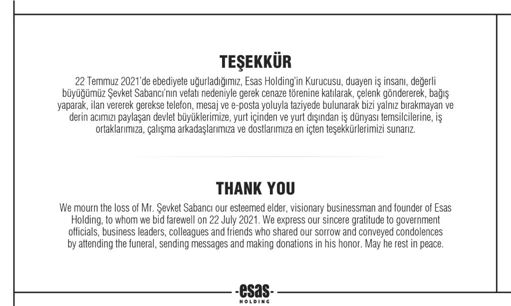 ESAS HOLDİNG ESAS HOLDİNG